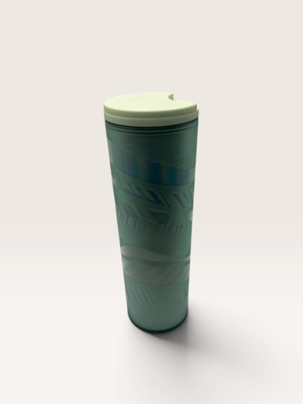 Starbucks light mint green iridescent 16 ounce tumbler with lid, no straw